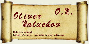 Oliver Maluckov vizit kartica